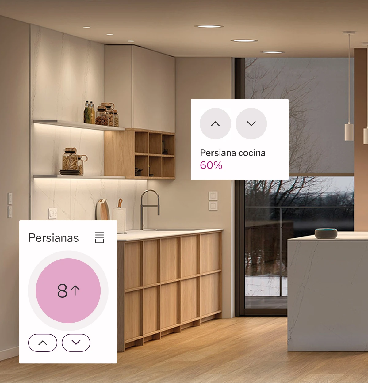 Detalle de acabado de cocina conectada